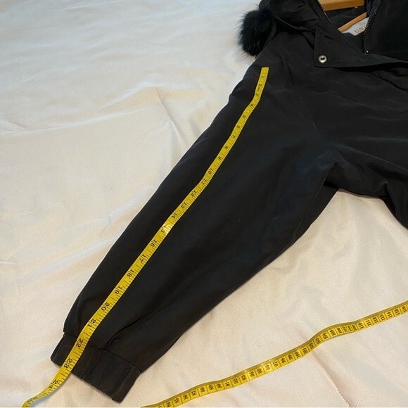 London Fog Black Parka Jacket Coat Fur Trim Removable Hood Zip Snap  M - Picture 9 of 16